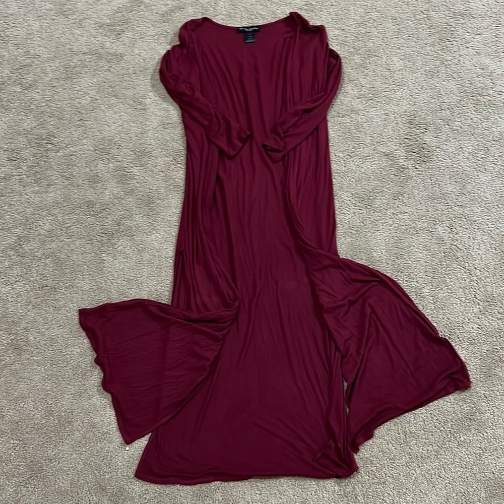 Long Maroon cardigan with slits